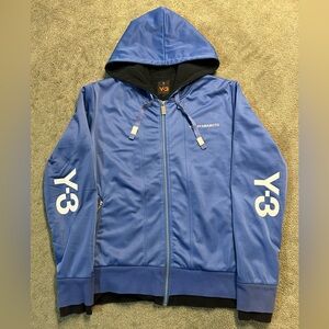 RARE Y-3 Yohji Yamamoto Blue Full Zip Hoodie Size Medium Y2K Designer